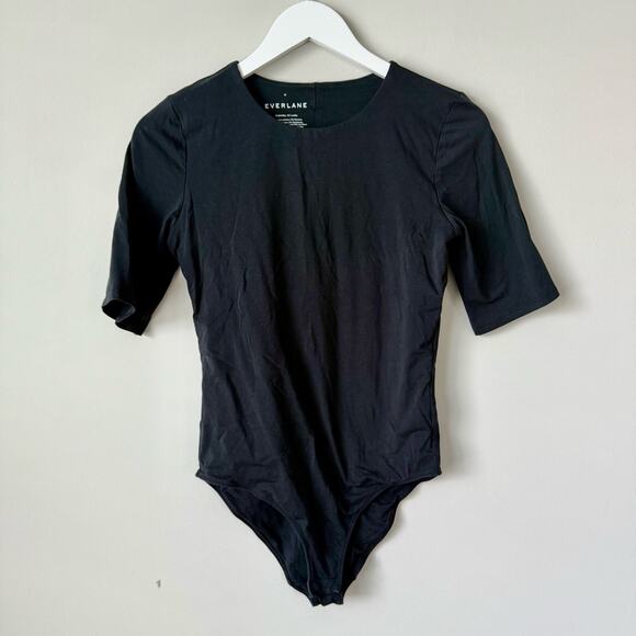 Everlane | Black Crewneck Short Sleeve Bodysuit - Picture 3 of 6
